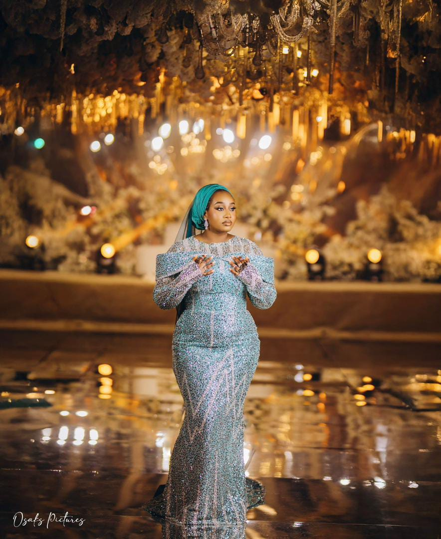 Crystal Chandelier Bridal Portrait