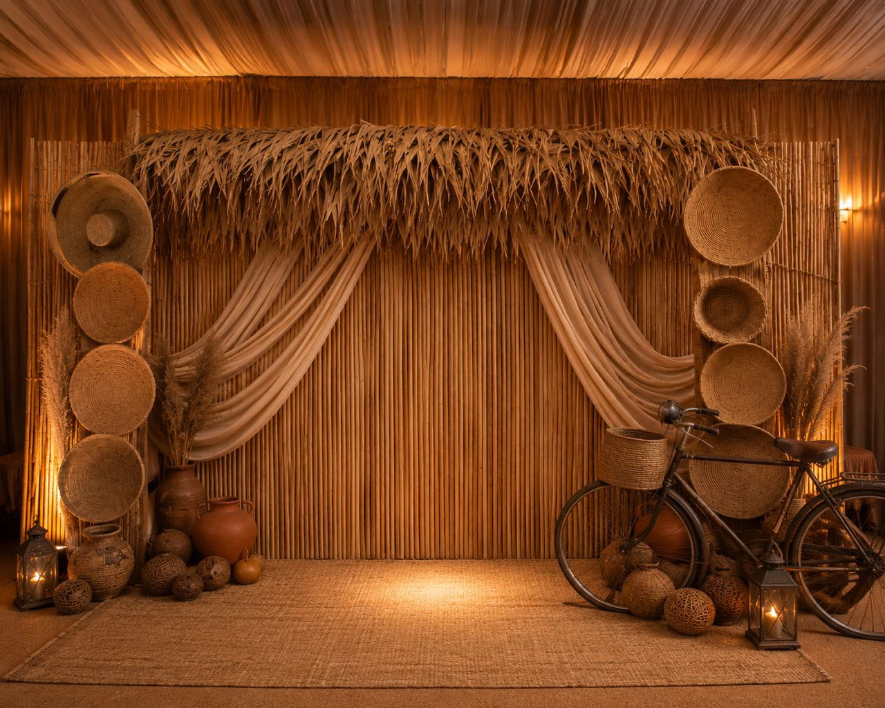Raffia & Bamboo Backdrop