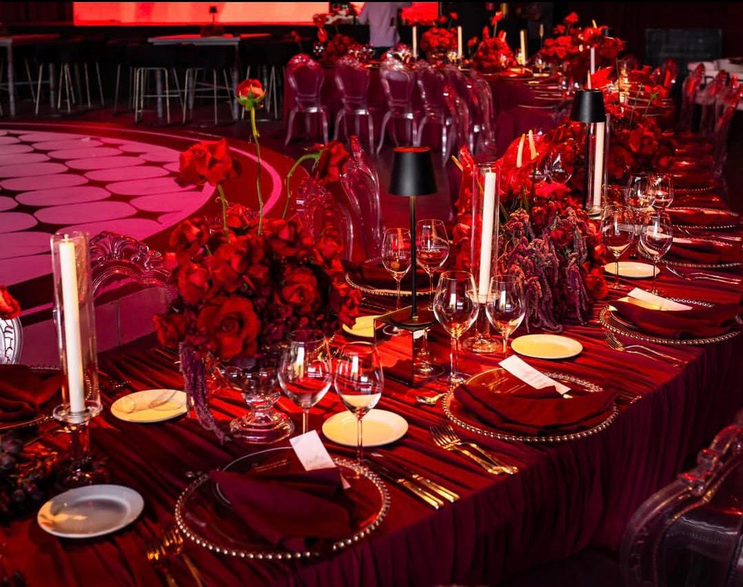 Crimson Noir Tablescape