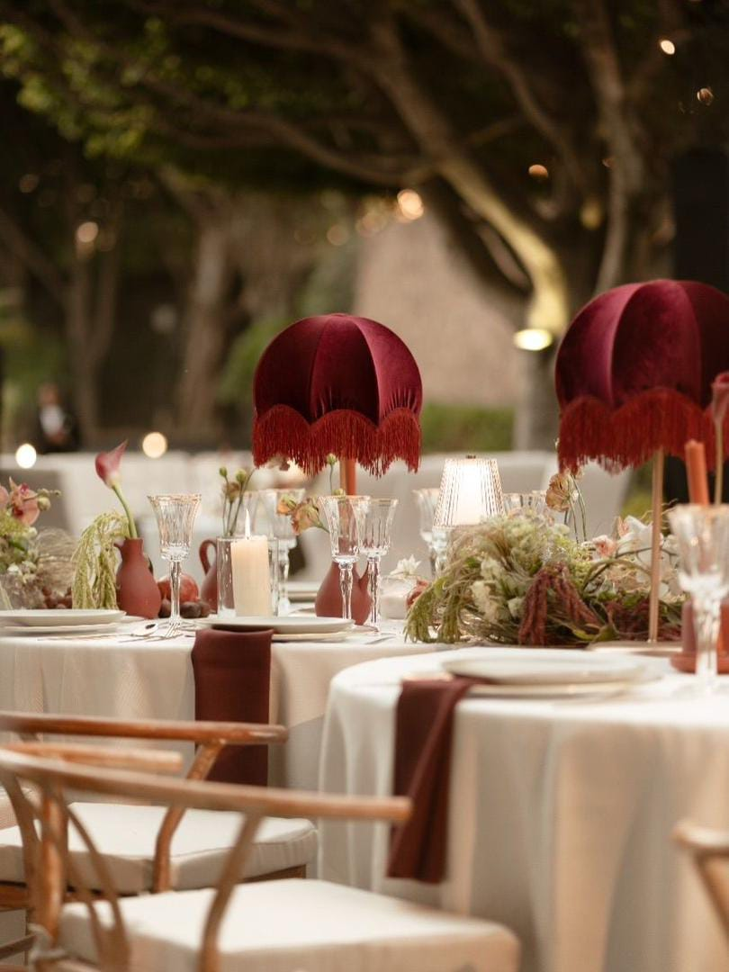 Velvet Lamp Dinner Styling